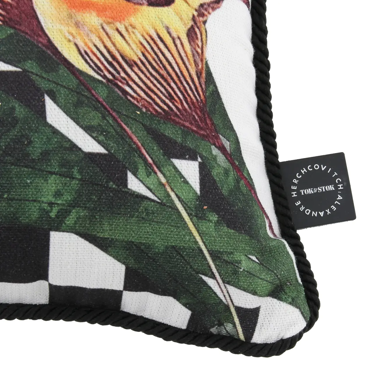 ALMOFADA 50 CM X 30 CM FLORA ÚNICA - PRETO/BRANCO - Foto 4