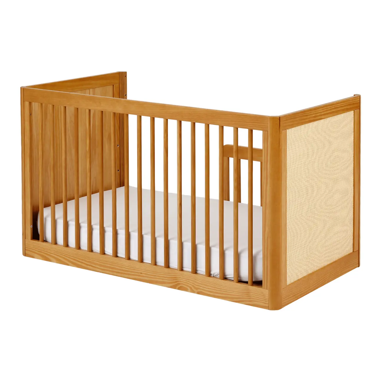 BERÇO COM PALHINHA 70 CM 2 EM 1 - BERÇO/MINICAMA PALHANDI - AMÊNDOA/NATURAL - Foto 16
