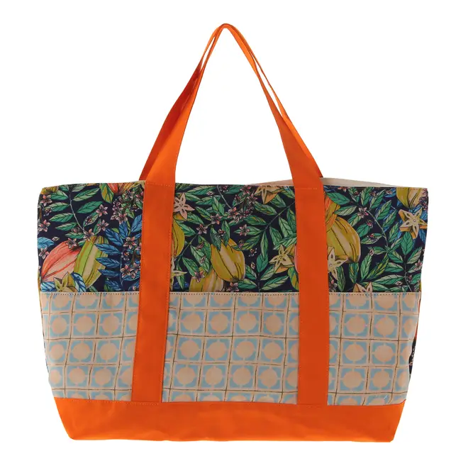 BOLSA DE PRAIA SAUDADE TROPICAL - LARANJA/MULTICOR - Foto 2