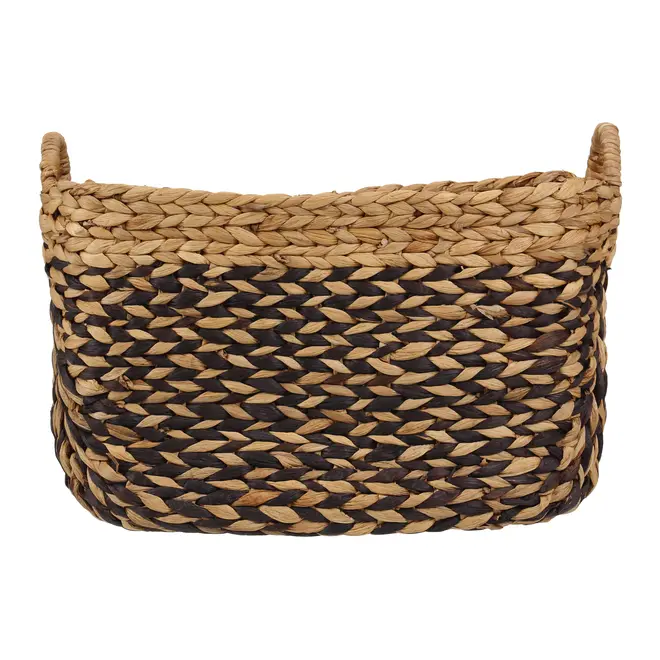 CESTO 29 CM X 45 CM X 35 CM AGUAPÉ - FIBRA NATURAL/PRETO - Foto 1