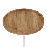 MESA LATERAL REDONDA 30 CM CUBO CAFEZAL - KAFE MADEIRA/BRANCO - Foto 4
