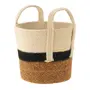 CESTO COM ALÇA 22 CM X 25 CM X 25 CM MOKKA - FIBRA CLARA/PRETO - Foto 3