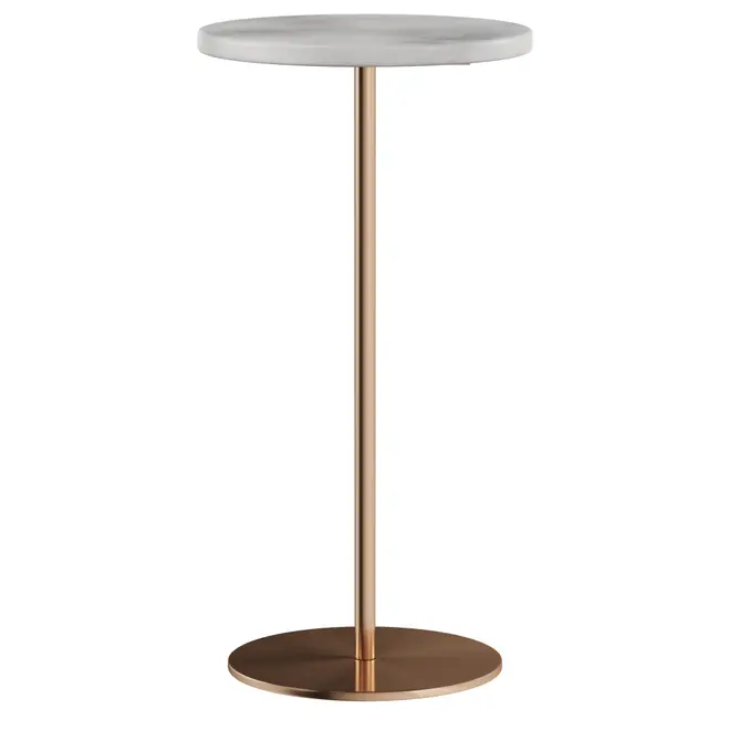 MESA LATERAL REDONDA 30 CM STON - COBRE/BRANCO - Foto 1