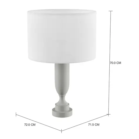 Imagem com medidas do produto LUMINÁRIA MESA PILASTRE  C/CÚPULA H