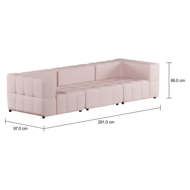 SOFÁ 3 LUGARES COM 2 CANTOS SOFO - MIXY QUARTZO ROSA - Foto 2