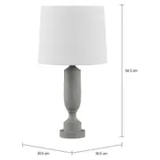 LUMINÁRIA MESA PILASTRE COM CÚPULA K - CINZA/BRANCO - Foto 2