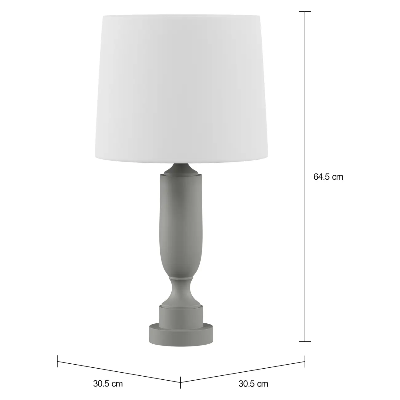 LUMINÁRIA MESA PILASTRE COM CÚPULA K - CINZA/BRANCO - Foto 2