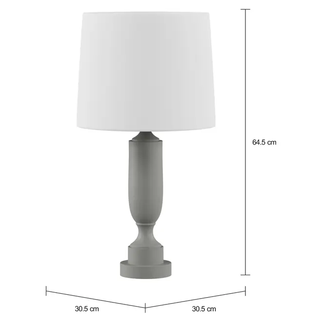 LUMINÁRIA MESA PILASTRE COM CÚPULA K - CINZA/BRANCO - Foto 2