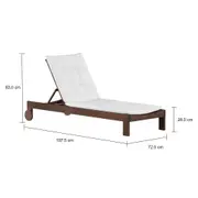 CHAISE LONGUE C/ ALMOFADA LEME - TAMARINDO/BRANCO - Foto 2