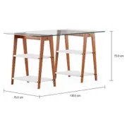 MESA 1,30 M X 75 CM BARTÔ - NOZES/BRANCO - Foto 2