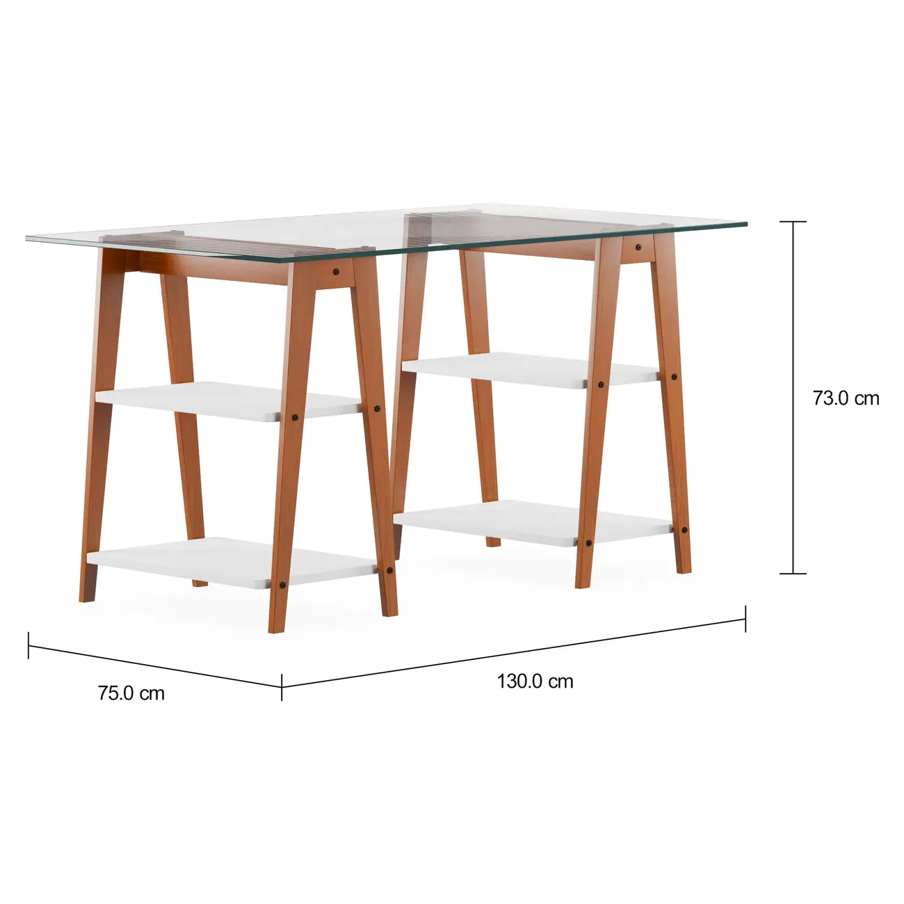 MESA 1,30 M X 75 CM BARTÔ - NOZES/BRANCO - Foto 2