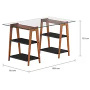 MESA 1,30 M X 75 CM BARTÔ - NOZES/PRETO - Foto 2