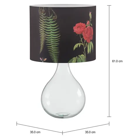 Imagem com medidas do produto LUMINÁRIA MESA JUG C/CÚPULA NATUREZA H
