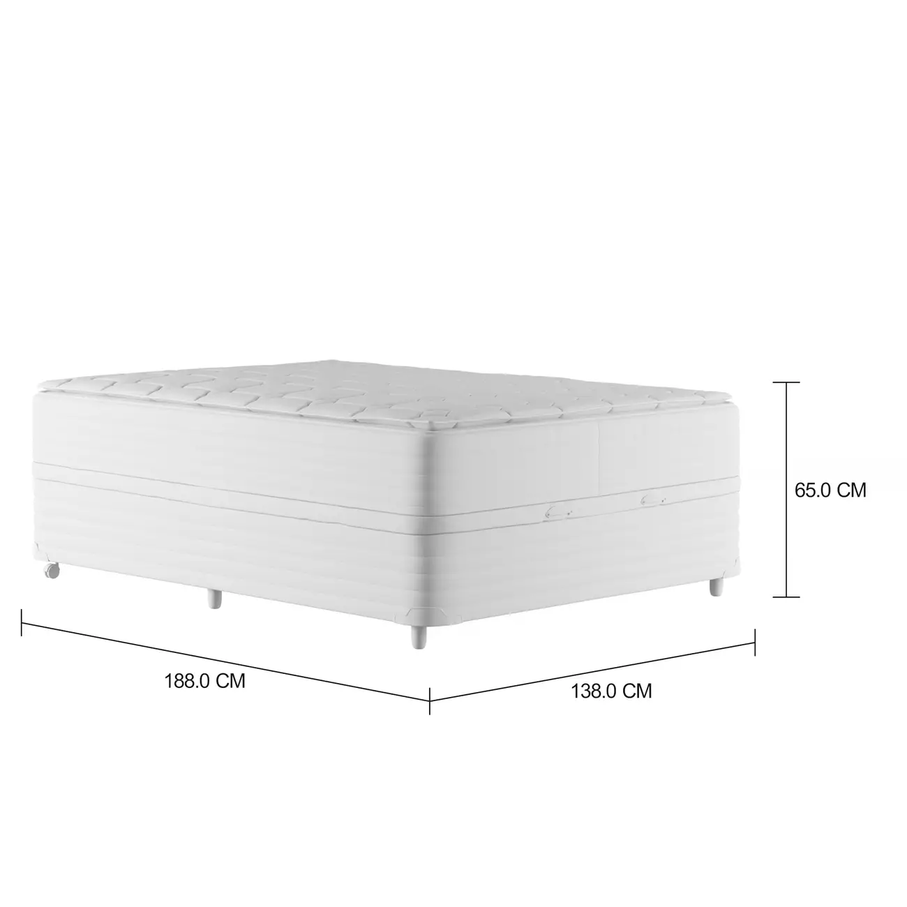 CAMA BOX DE CASAL C/BAÚ MIDDY - BRANCO/BRANCO - Foto 2