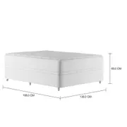 CAMA BOX DE CASAL C/BAÚ MIDDY - BRANCO/BRANCO - Foto 2