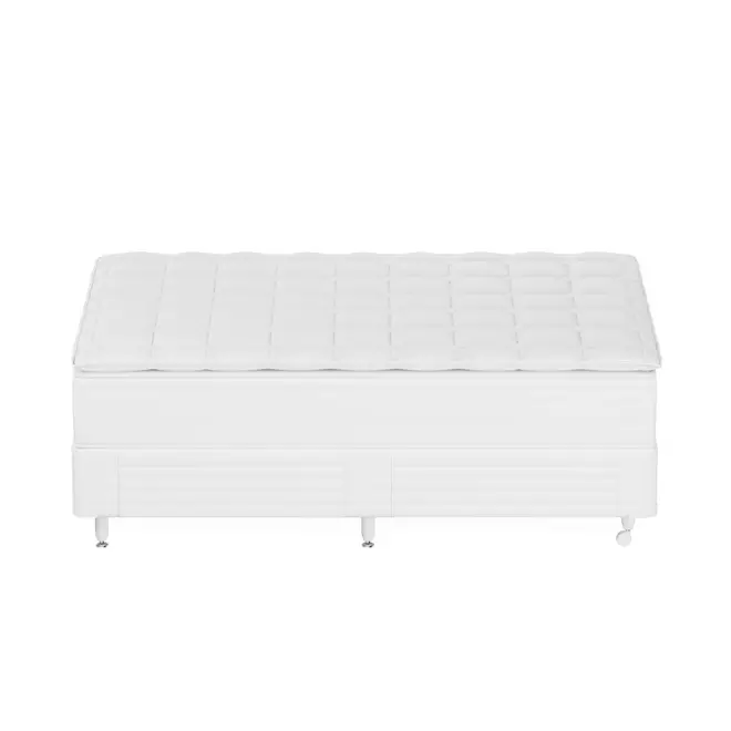 CAMA BOX DE CASAL C/GAVETA MIDDY - BRANCO/BRANCO - Foto 3