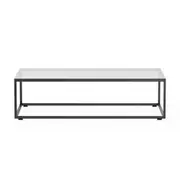 MESA CENTRO 1,10 M X 60 CM VIDRO LINNEA - PRETO/INCOLOR - Foto 1