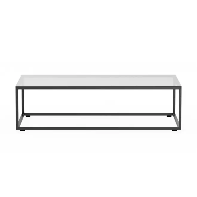 MESA CENTRO 1,10 M X 60 CM VIDRO LINNEA - PRETO/INCOLOR - Foto 1