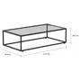 MESA CENTRO 1,10 M X 60 CM VIDRO LINNEA - PRETO/INCOLOR - Foto 2