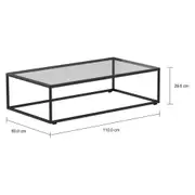 MESA CENTRO 1,10 M X 60 CM VIDRO LINNEA - PRETO/INCOLOR - Foto 2