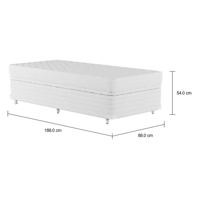 CAMA BOX DE SOLTEIRO 88 COM BAÚ MAX DOSS - BRANCO/BRANCO - Foto 7