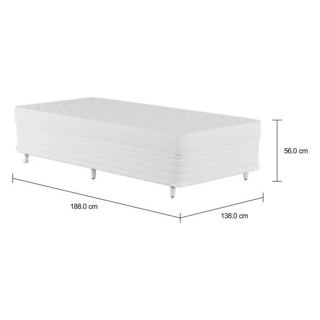 CAMA BOX DE SOLTEIRO 88 MAX DOSS - BRANCO/BRANCO - Foto 2