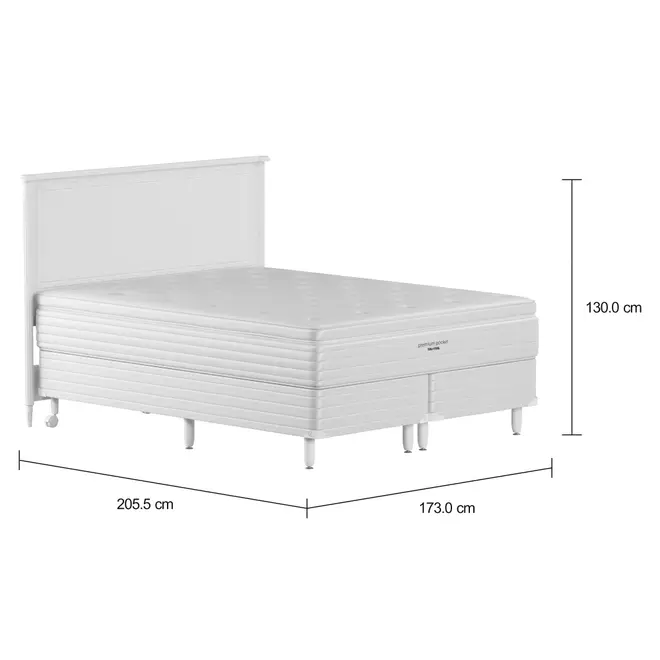 CAMA DE CASAL/QUEEN REGENCE PREMIUM - BRANCO PROVENCE/BRANCO - Foto 2