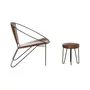 OLD JONES POLTRONA C/PUFF - PRETO/NOZES - Foto 4