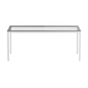 MESA 1,80 M X 95 CM TAMPO VIDRO METRIC - BRANCO/INCOLOR - Foto 1