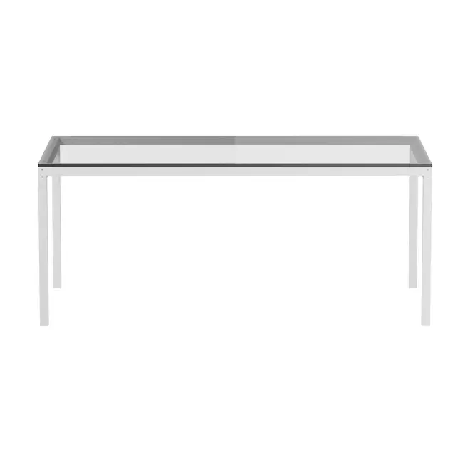 MESA 1,80 M X 95 CM TAMPO VIDRO METRIC - BRANCO/INCOLOR - Foto 1