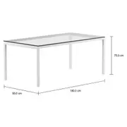MESA 1,80 M X 95 CM TAMPO VIDRO METRIC - BRANCO/INCOLOR - Foto 2