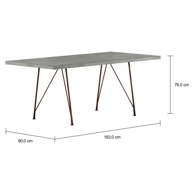 ARAMIS BETON MESA 1,83 M X 90 CM - COBRE/KONKRET - Foto 2