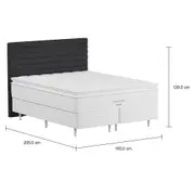 CAMA DE CASAL/QUEEN LINIEN PREMIUM - KONKRET/BRANCO - Foto 5