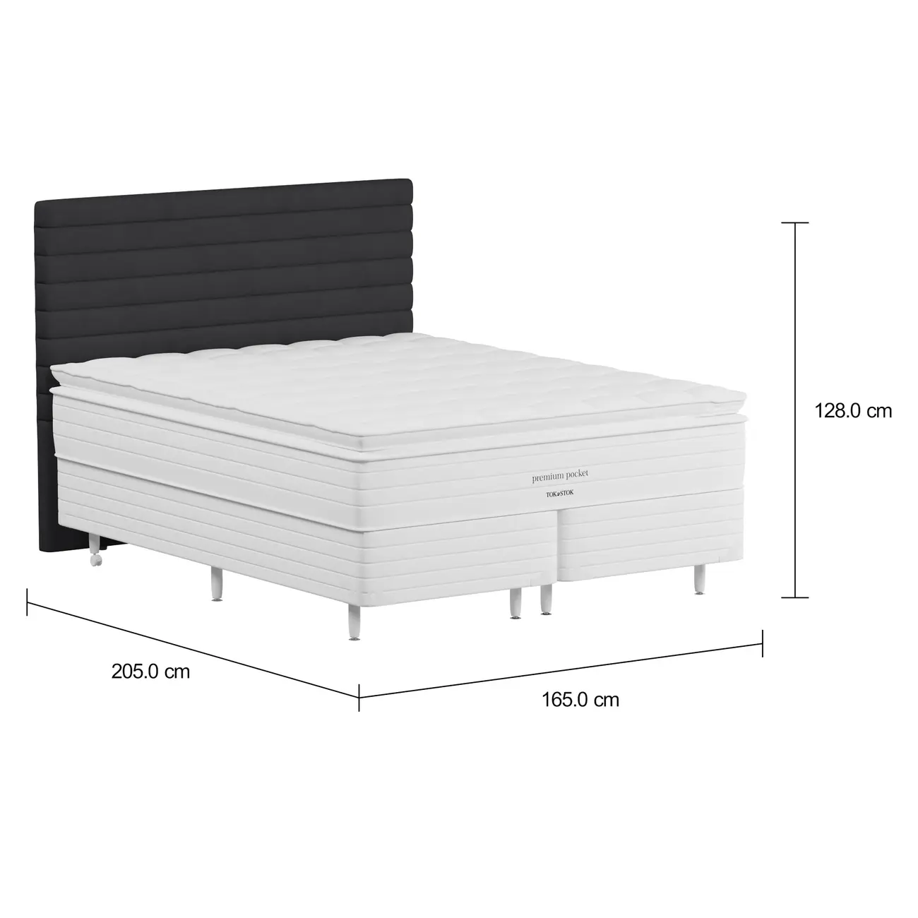 CAMA DE CASAL/QUEEN LINIEN PREMIUM - KONKRET/BRANCO - Foto 5