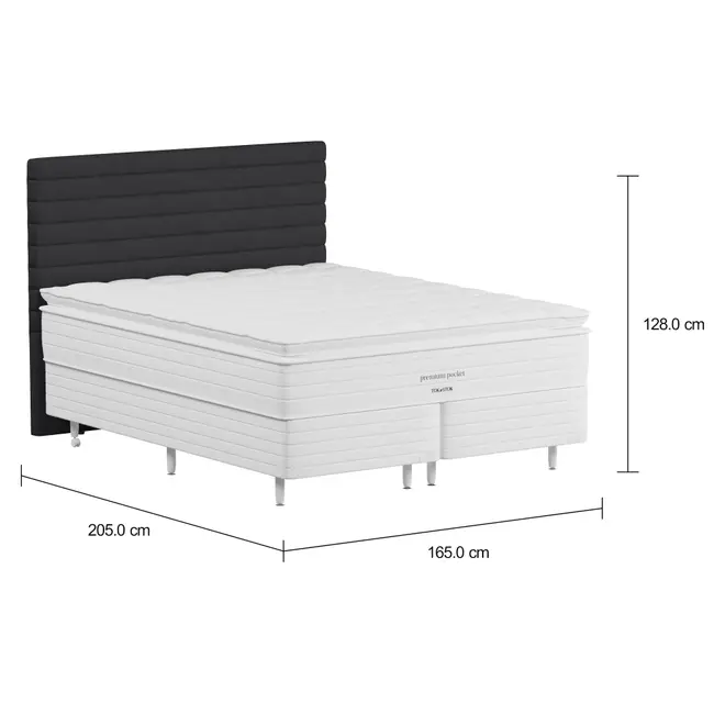 CAMA DE CASAL/QUEEN LINIEN PREMIUM - KONKRET/BRANCO - Foto 5