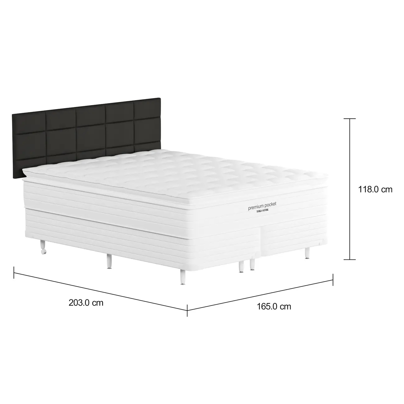 CAMA DE CASAL/QUEEN PREMIUM RESTING - KONKRET/BRANCO - Foto 5