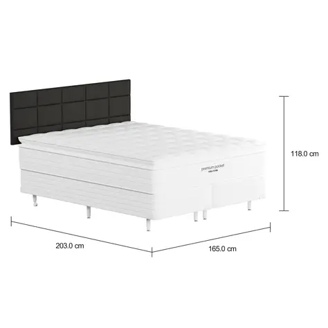 Imagem com medidas do produto CAMA DE CASAL/QUEEN PREMIUM RESTING