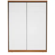 GUARDA-ROUPAS 2 PORTAS DE CORRER FRIZ - FREIJÓ/BRANCO - Foto 1