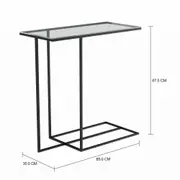 MESA LATERAL 65 X 30 VIDRO 6MM LINEAR - PRETO/INCOLOR - Foto 2