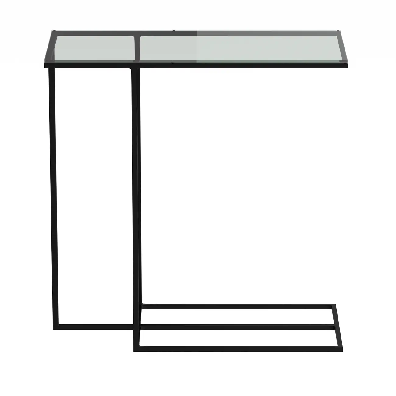MESA LATERAL 65 X 30 VIDRO 6MM LINEAR - PRETO/INCOLOR - Foto 1
