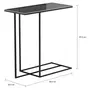 MESA LATERAL 65 X 30 VIDRO 6MM LINEAR - PRETO/PRETO - Foto 2