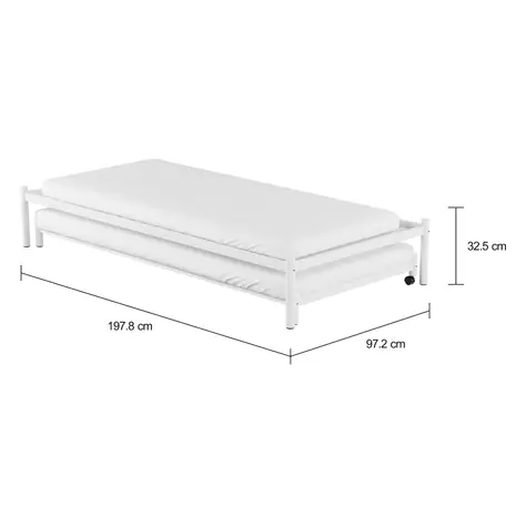 Imagem com medidas do produto CAMA DE SOLTEIRO 88 C/CAMA INF 78 FLAT