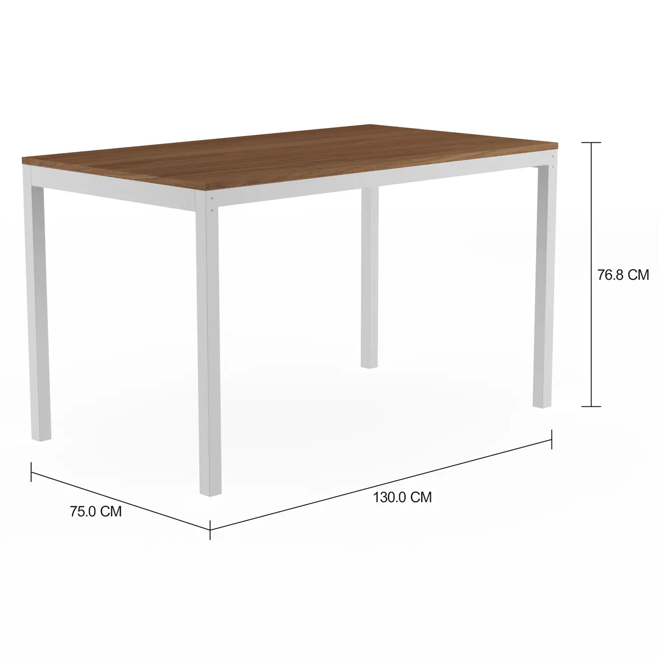 MESA 1,30 M X 75 CM TAMPO MADEIRA METRIC - FREIJÓ/BRANCO - Foto 2