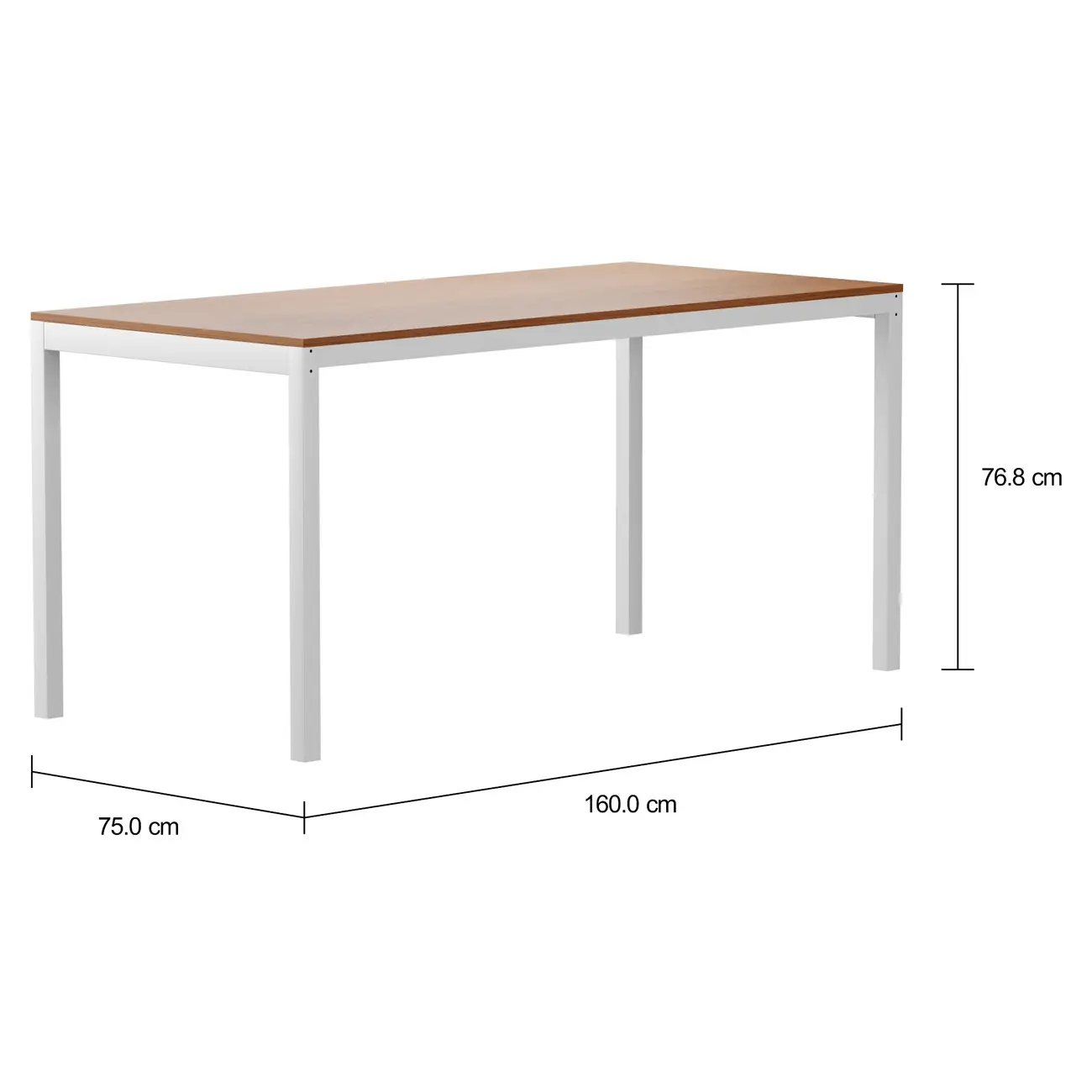 MESA 1,60 M X 75 CM TAMPO MADEIRA METRIC - BRANCO/FREIJÓ - Foto 2
