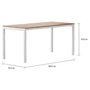 MESA 1,60 M X 75 CM TAMPO MADEIRA METRIC - BRANCO/FREIJÓ - Foto 2
