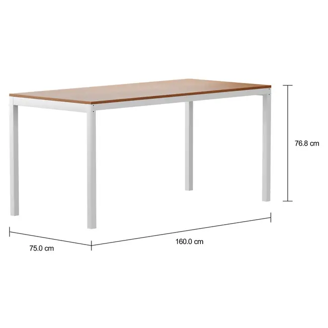 MESA 1,60 M X 75 CM TAMPO MADEIRA METRIC - BRANCO/FREIJÓ - Foto 2