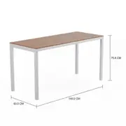 MESA 1,45 M X 60 CM TAMPO MADEIRA METRIC - BRANCO/FREIJÓ - Foto 2