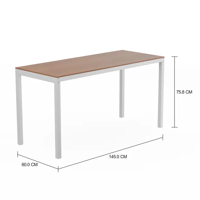 MESA 1,45 M X 60 CM TAMPO MADEIRA METRIC - BRANCO/FREIJÓ - Foto 2