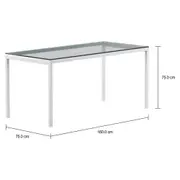 MESA 1,60 M X 75 CM TAMPO VIDRO METRIC - BRANCO/INCOLOR - Foto 2