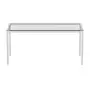 MESA 1,60 M X 75 CM TAMPO VIDRO METRIC - BRANCO/INCOLOR - Foto 1